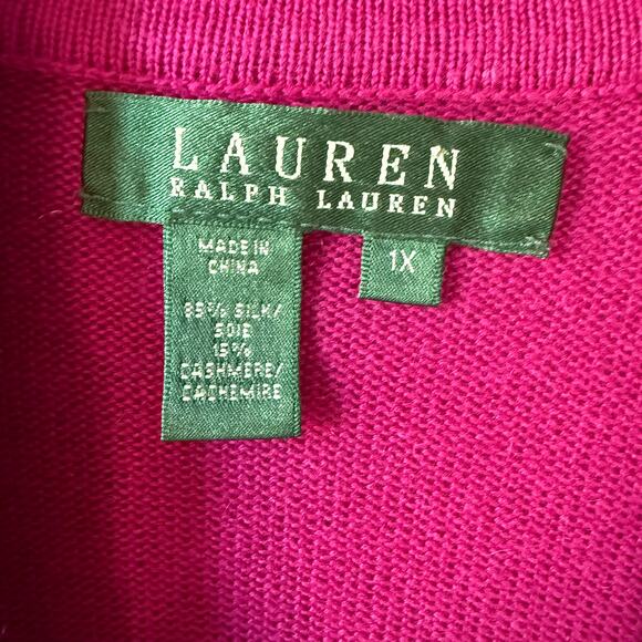 Lauren Ralph Lauren Silk Cashmere Blend Pink Pullover sweater size 1X - Picture 2 of 7